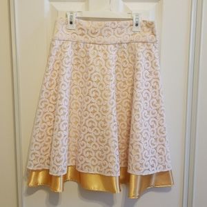 Custom-made A-line skirt with lace